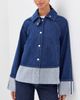 Brandon Maxwell Brandon Maxwell The Wells Trapeze Denim Jacket Indigo - 2