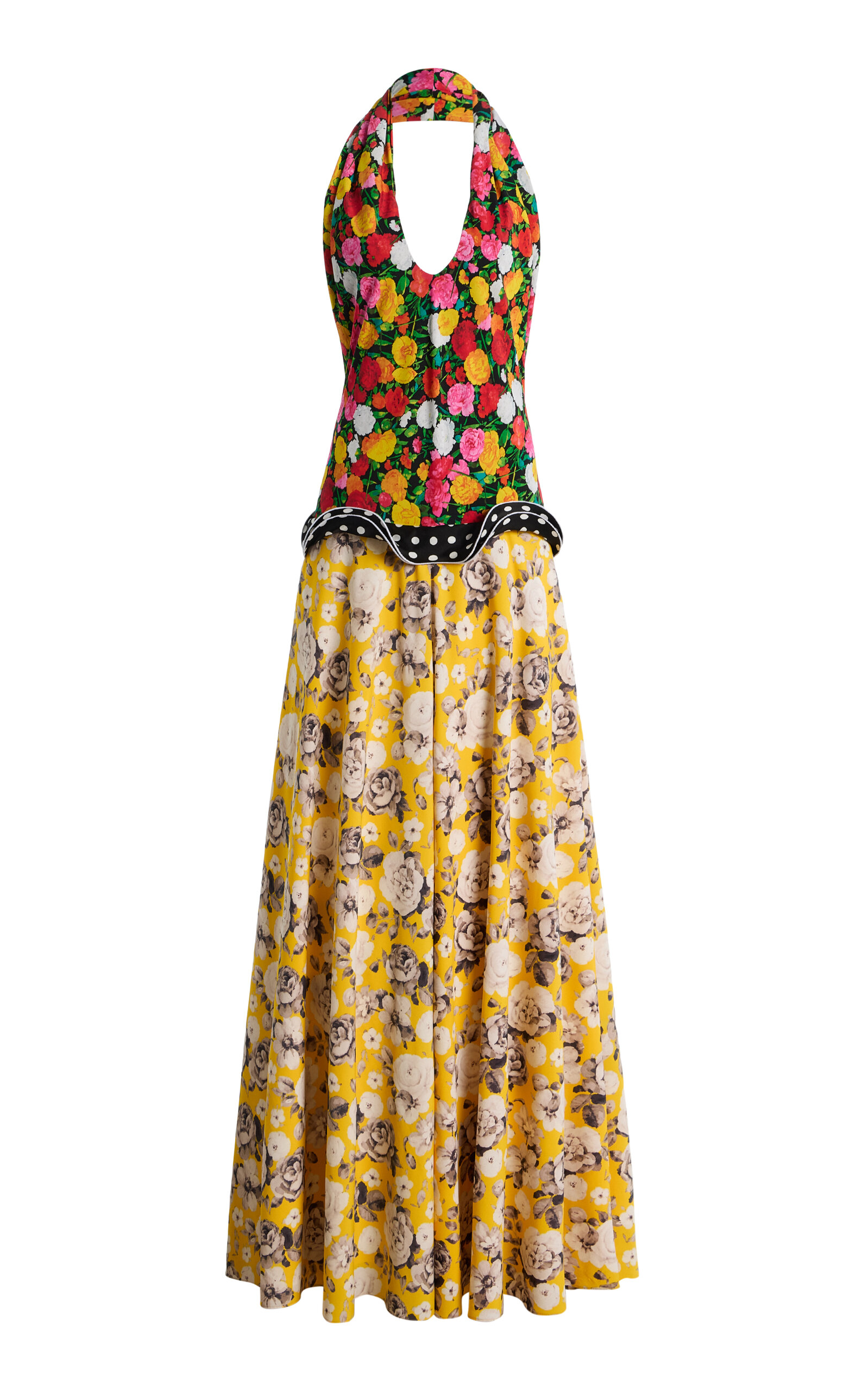 Brandon Maxwell Brandon Maxwell Wren MixedFloral Silk Maxi Dress