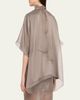 Brandon Maxwell Cali Scarf-Neck Silk Organza Blouse - 3