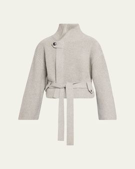 Brandon Maxwell Neal Cashmere Hidden Zip Sweater