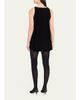 Brandon Maxwell Sable High-Neck Velvety Mini Dress - 3