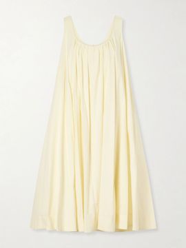 BRANDON MAXWELL The Lennox pleated stretch-cotton poplin midi dress