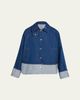 Brandon Maxwell Wells Trapeze Denim Jacket - 1