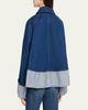 Brandon Maxwell Wells Trapeze Denim Jacket - 3
