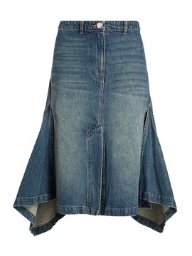 Brandon Maxwell Women's Frankie Denim Cascade Skirt