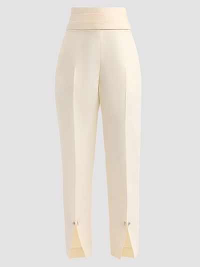 Brandon Maxwell Women's The Beatrix Wool-Silk Cummerbund Trousers
