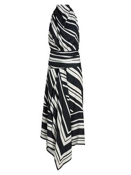Brandon Maxwell Women's The Marin Striped Scarf Maxi Dress