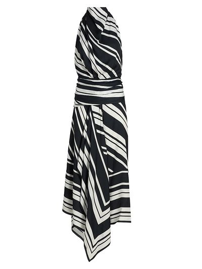 Brandon Maxwell Women's The Marin Striped Scarf Maxi Dress