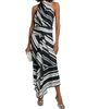 Brandon Maxwell Women's The Marin Striped Scarf Maxi Dress - 3