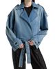 Brandon Maxwell Women's The Regan Denim Belted Trench Coat - 3