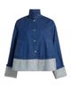 Brandon Maxwell Women's The Wells Trapeze Denim Jacket - 1
