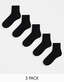 Brave Soul Brave Soul 5 pack sneaker socks in black