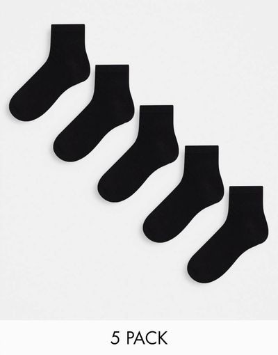 Brave Soul Brave Soul 5 pack sneaker socks in black
