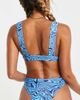 Brave Soul Brave Soul bikini top with wide straps in blue swirl print - 2