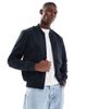 Brave Soul Brave Soul borg lined short bomber jacket in navy - 1
