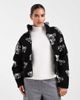 Brave Soul Brave Soul bow print full zip fleece in black and cream - 1