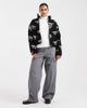 Brave Soul Brave Soul bow print full zip fleece in black and cream - 2