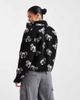 Brave Soul Brave Soul bow print full zip fleece in black and cream - 3