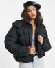 Brave Soul Brave Soul bunny hooded puffer jacket in black - 1