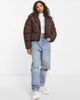 Brave Soul Brave Soul bunny hooded puffer jacket in chocolate brown - 4