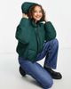 Brave Soul Brave Soul bunny hooded puffer jacket in forest green - 1