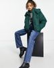 Brave Soul Brave Soul bunny hooded puffer jacket in forest green - 4