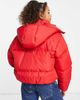 Brave Soul Brave Soul bunny hooded puffer jacket in red - 2