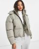 Brave Soul Brave Soul Bunny hooded puffer jacket in sage green - 1