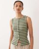 Brave Soul Brave Soul button down jersey tank top in green stripe - 1