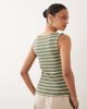 Brave Soul Brave Soul button down jersey tank top in green stripe - 4