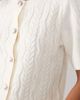 Brave Soul Brave Soul cable knit short sleeve cardigan with gold-tone faux shell buttons in ecru-White - 3