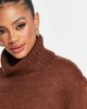 Brave Soul Brave Soul cattio boxy cropped turtle neck sweater in brown - 3