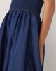 Brave Soul Brave Soul chambray strapless midi dress with shirred bodice in indigo-Navy - 3