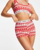 Brave Soul Brave Soul christmas candy cane fairisle lounge set in red - 1