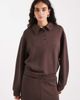 Brave Soul Brave Soul collared sweatshirt in chocolate brown scuba-style fabric - part of a set - 1