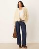 Brave Soul Brave Soul collarless short mongolian faux fur jacket in cream-White - 2