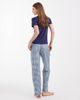Brave Soul Brave Soul cotton cacio e pepe graphic print t-shirt and gingham pants pajama set in navy - 4