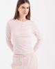 Brave Soul Brave Soul cotton long sleeve henley t-shirt and gingham pants pajama set in pink - 2