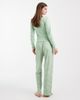 Brave Soul Brave Soul cotton long sleeve henley t-shirt and gingham pants pajama set in sage green - 4