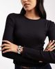 Brave Soul Brave Soul cotton long sleeve t-shirt with lettuce hem in black - 2
