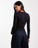 Brave Soul Brave Soul cotton long sleeve t-shirt with lettuce hem in black - 4