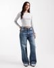 Brave Soul Brave Soul cotton long sleeve T-shirt with lettuce hem in gray - 3