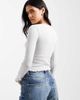 Brave Soul Brave Soul cotton long sleeve T-shirt with lettuce hem in gray - 4