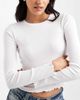 Brave Soul Brave Soul cotton long sleeve T-shirt with lettuce hem in white - 4