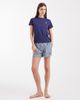 Brave Soul Brave Soul cotton t-shirt and gingham shorts pajama set with cherry embroidery in navy - 2