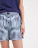 Brave Soul Brave Soul cotton t-shirt and gingham shorts pajama set with cherry embroidery in navy - 3