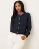 Brave Soul Brave Soul crew neck cardigan with contrast buttons in navy - 1