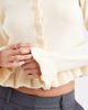 Brave Soul Brave Soul crew neck knit cardigan with ruffle cuffs and hem in butter yellow - 3