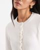 Brave Soul Brave Soul crew neck knit cardigan with ruffle cuffs and hem in ivory-White - 2