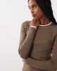 Brave Soul Brave Soul double layer long sleeve tee in mocha-Brown - 4